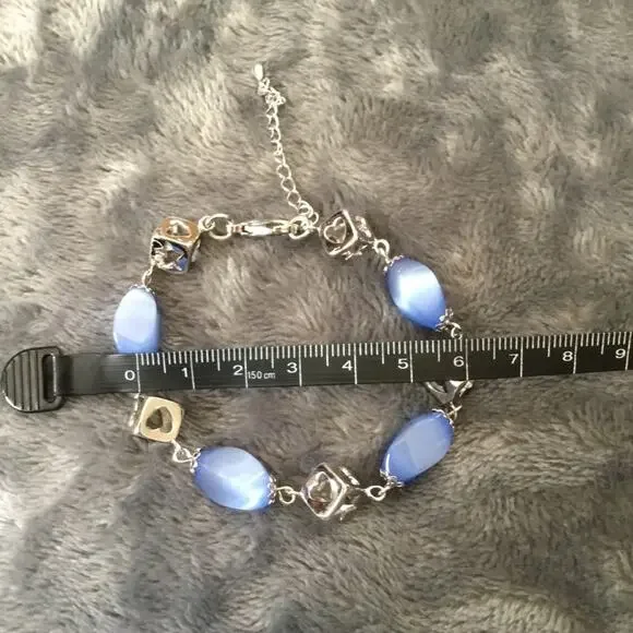 Silver Blue with Cubes Bracelet - Picture 4 of 6